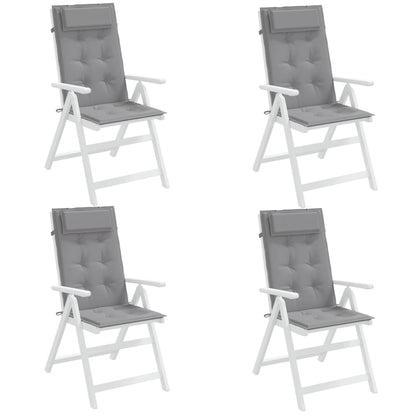 vidaXL Coussins de chaise à dossier haut lot de 4 gris tissu oxford