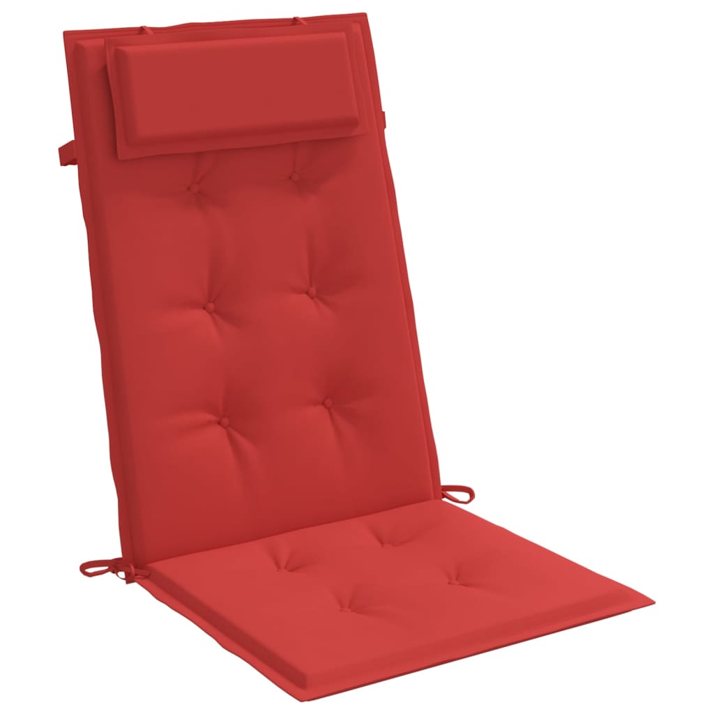 vidaXL Coussins de chaise à dossier haut lot de 2 rouge tissu oxford