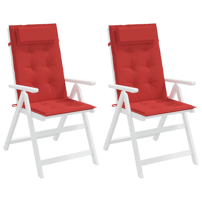 vidaXL Coussins de chaise à dossier haut lot de 2 rouge tissu oxford