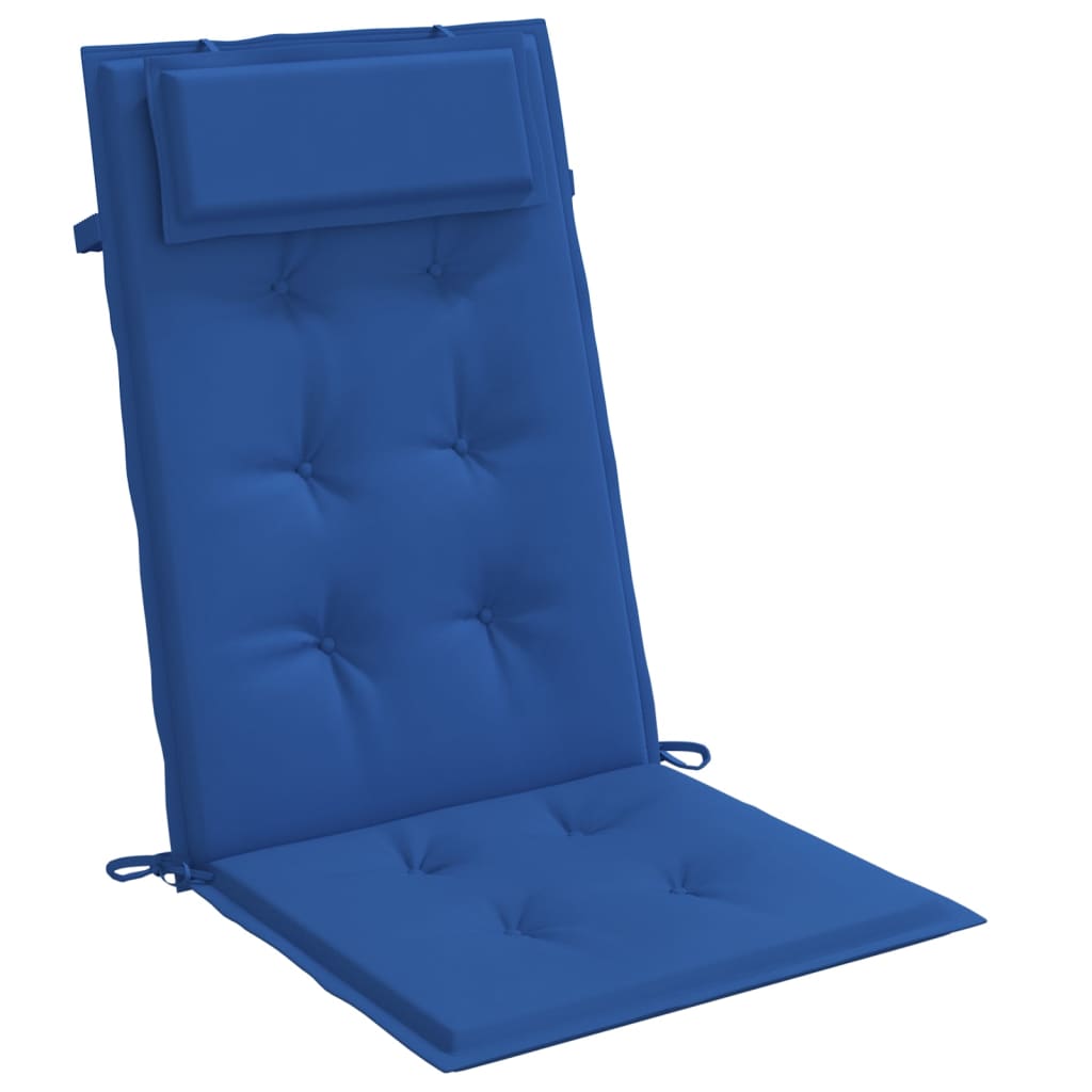 vidaXL Coussins de chaise à dossier haut lot de 4 bleu royal