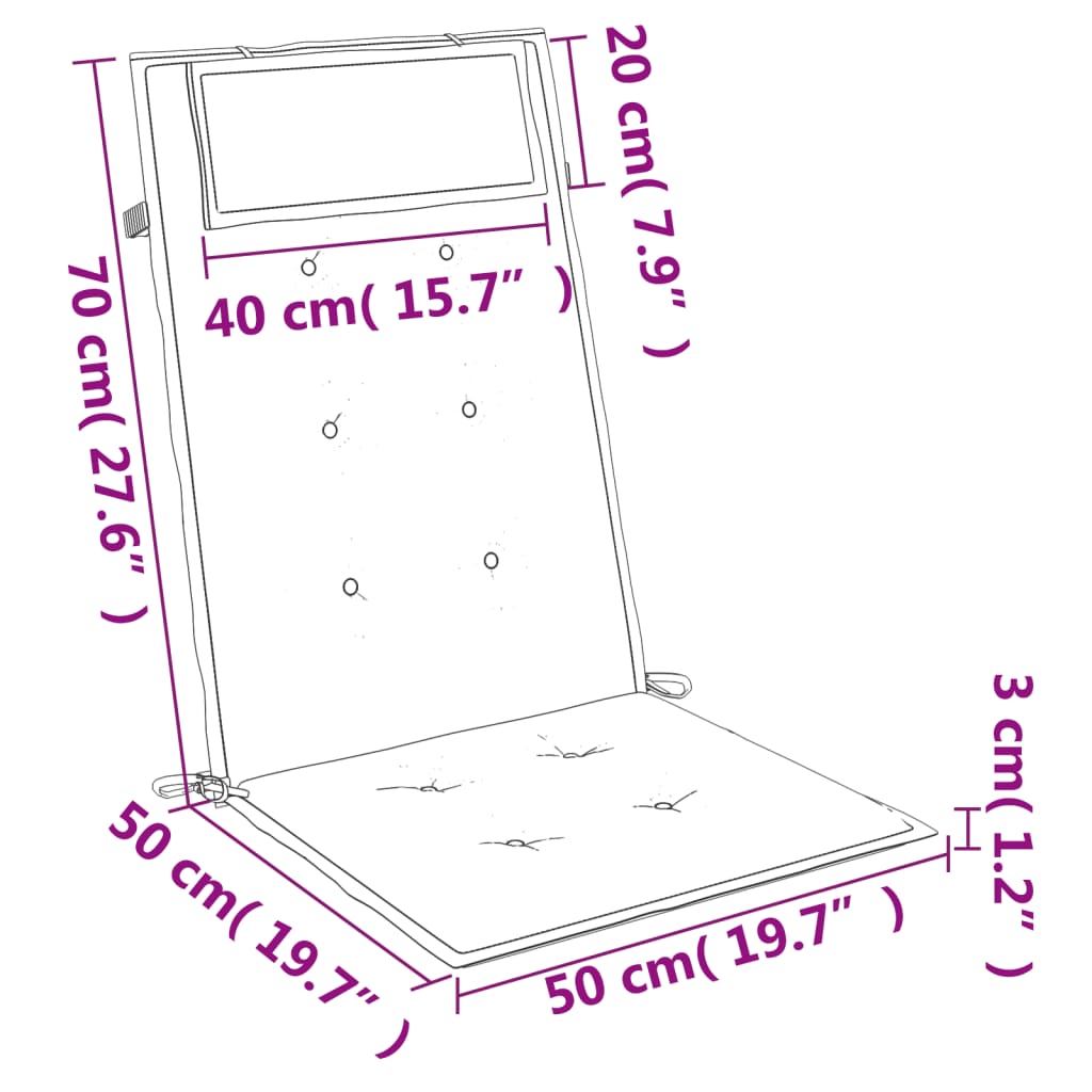 vidaXL Coussins de chaise à dossier haut lot de 4 vert vif