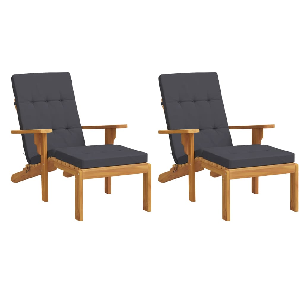 vidaXL Coussins de chaise longue lot de 2 anthracite tissu oxford