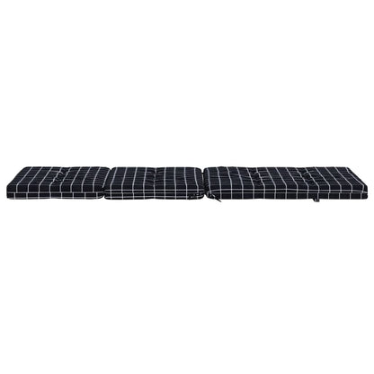 vidaXL Coussins de chaise longue lot de 2 noir motif à carreaux