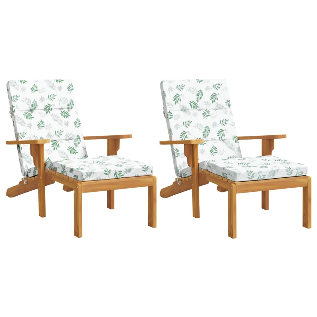 vidaXL Coussins de chaise longue lot de 2 motif de feuilles