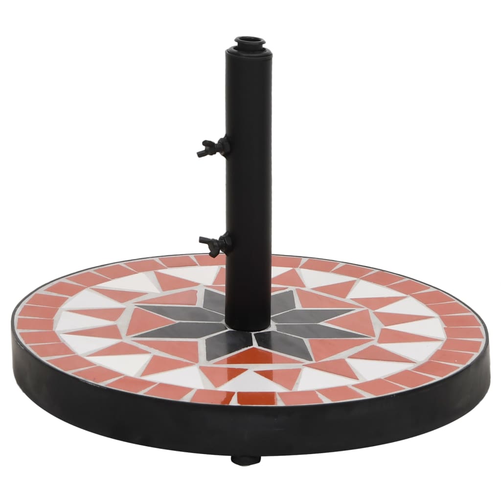 vidaXL Base de parasol terre cuite et blanc rond 12 kg
