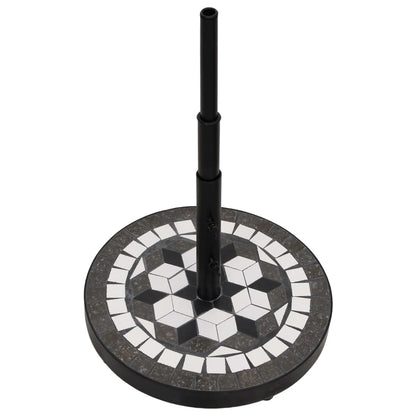 vidaXL Base de parasol noir et blanc rond 12 kg