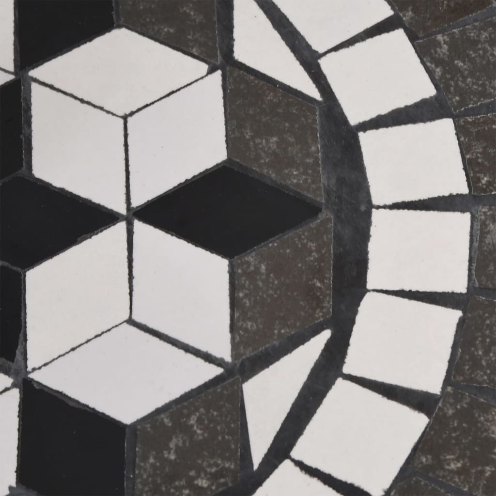 vidaXL Base de parasol noir et blanc rond 12 kg