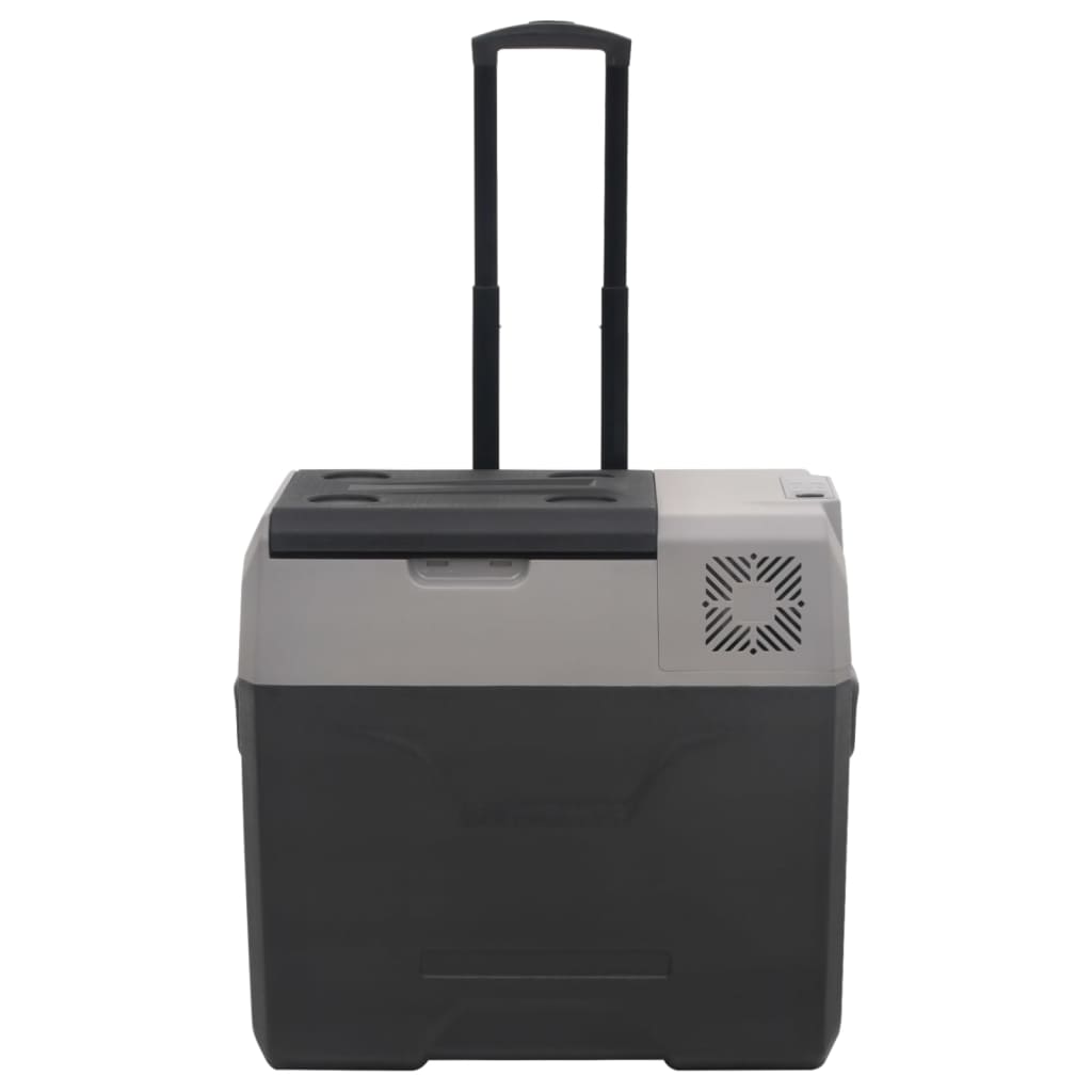 vidaXL Glacière avec roue et poignée noir et gris 50 L polypropylène