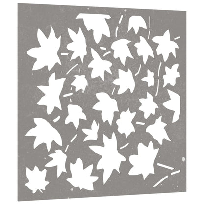 vidaXL Décoration murale jardin 55x55 cm acier corten design feuille