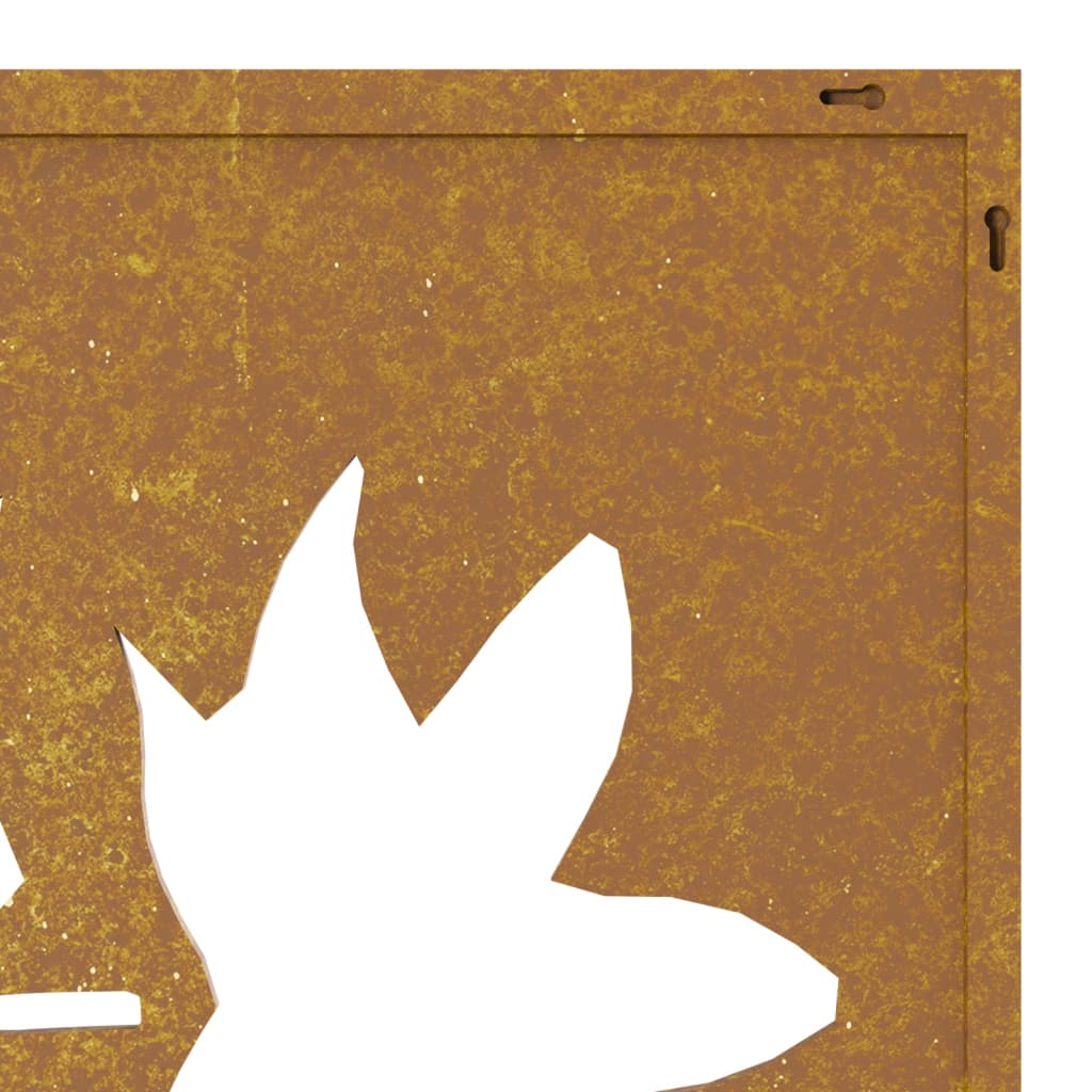 vidaXL Décoration murale jardin 55x55 cm acier corten design feuille