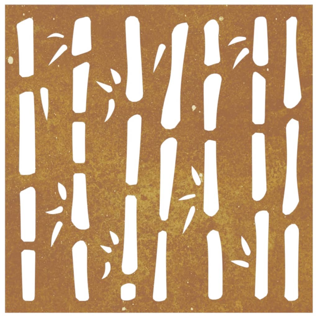 vidaXL Décoration murale jardin 55x55 cm acier corten design bambou