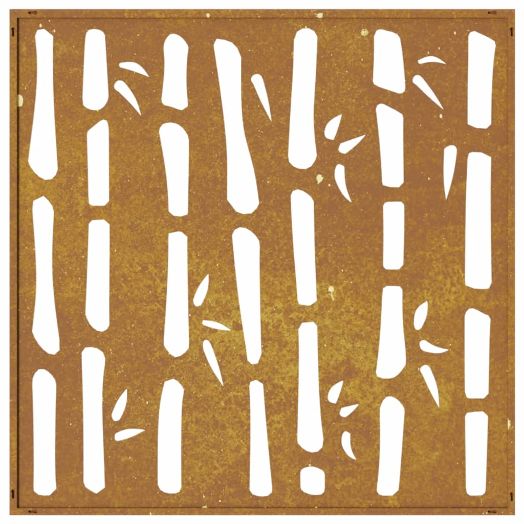 vidaXL Décoration murale jardin 55x55 cm acier corten design bambou
