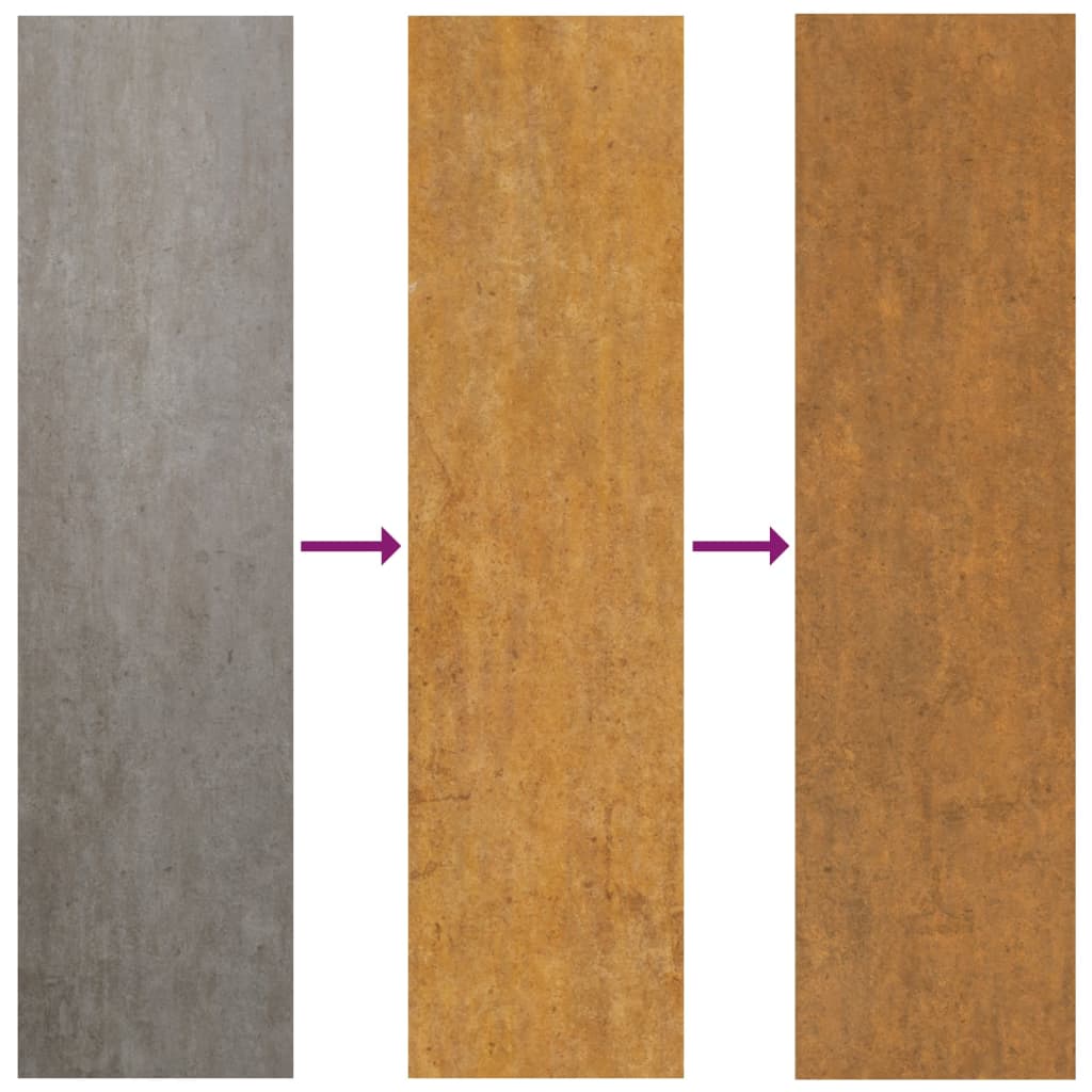 vidaXL Décoration murale jardin 55x55 cm acier corten design bambou