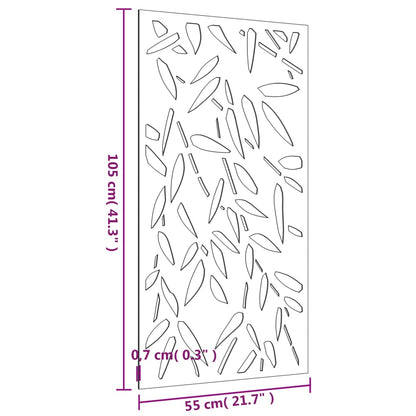 vidaXL Décoration murale jardin 105x55 cm design de feuille de bambou