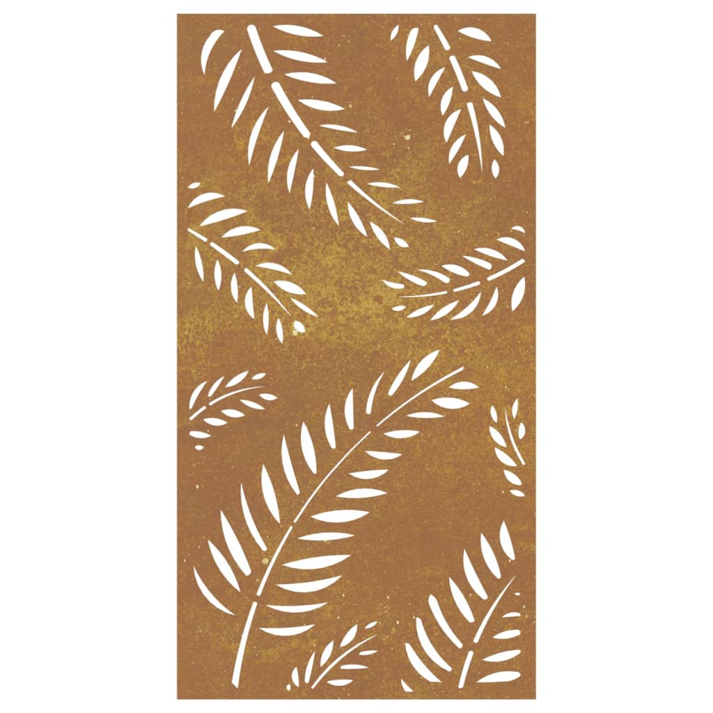 vidaXL Décoration murale jardin 105x55 cm acier corten design feuille