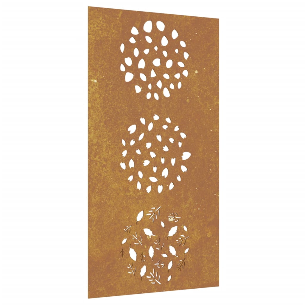 vidaXL Décoration murale jardin 105x55 cm acier corten design feuille