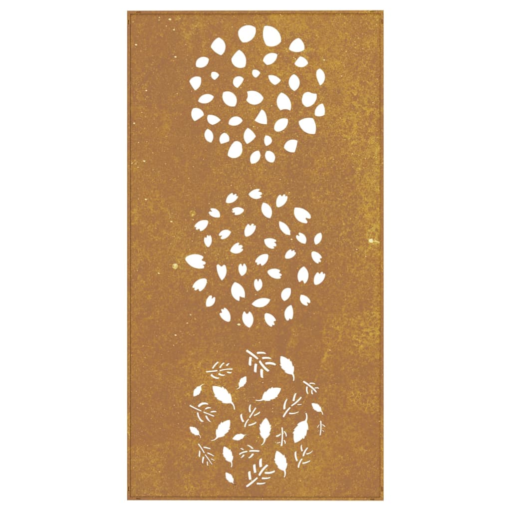 vidaXL Décoration murale jardin 105x55 cm acier corten design feuille