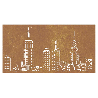 vidaXL Décoration murale jardin 105x55cm acier corten design d'horizon
