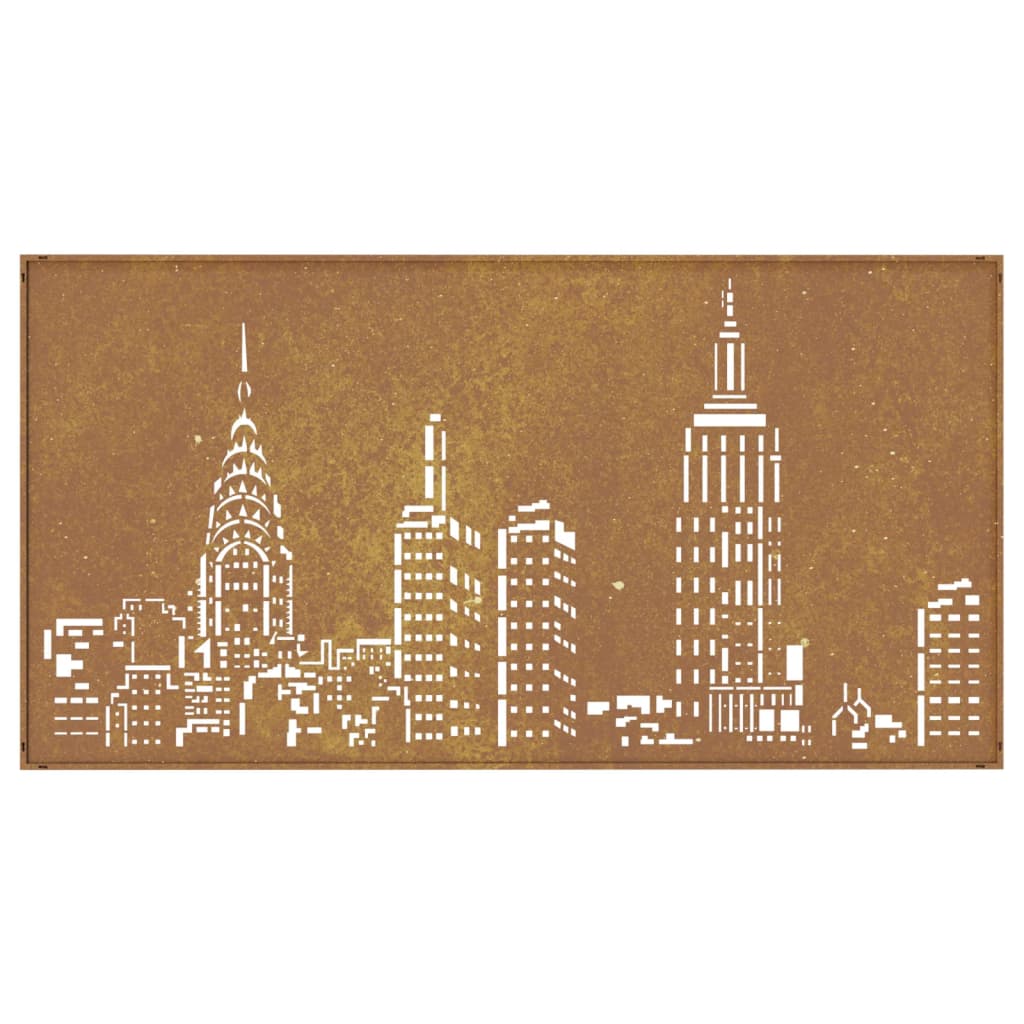 vidaXL Décoration murale jardin 105x55cm acier corten design d'horizon