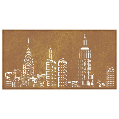 vidaXL Décoration murale jardin 105x55cm acier corten design d'horizon