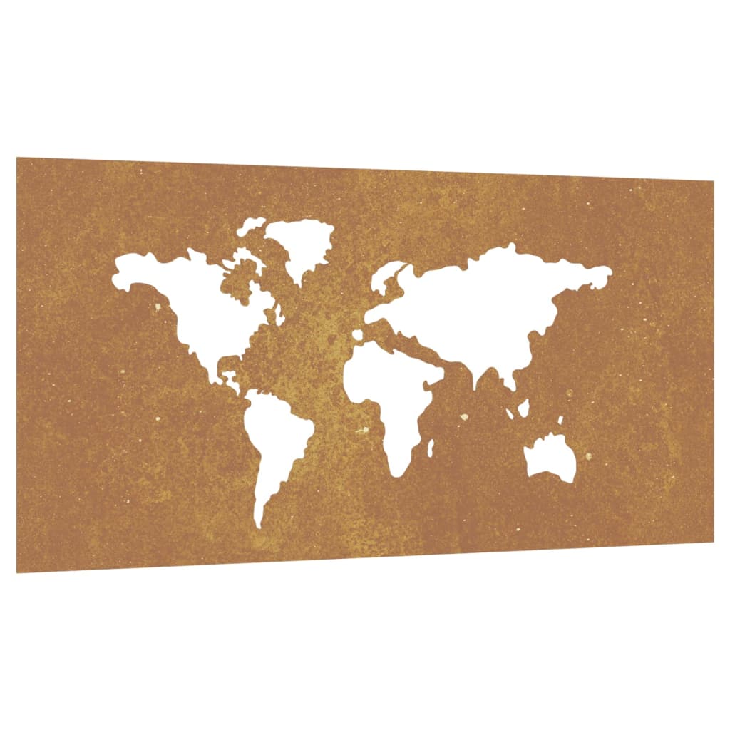 vidaXL Décoration murale jardin 105x55 cm design de carte du monde