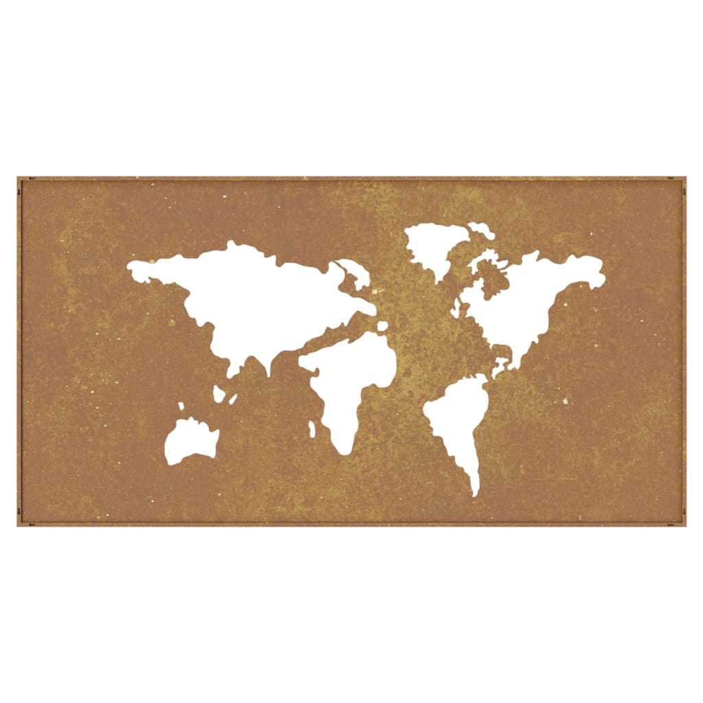 vidaXL Décoration murale jardin 105x55 cm design de carte du monde