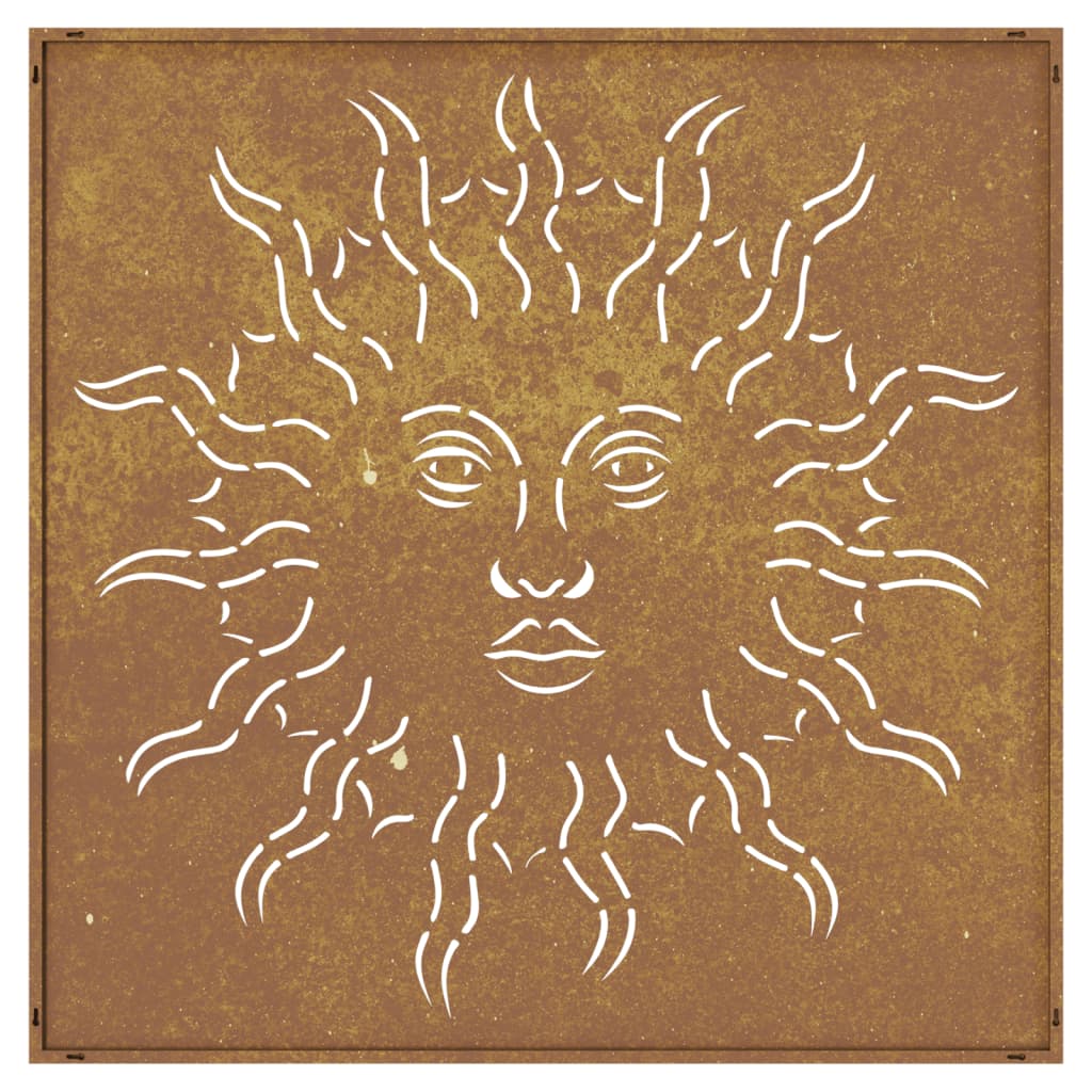vidaXL Décoration murale jardin 55x55 cm acier corten design du soleil