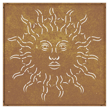 vidaXL Décoration murale jardin 55x55 cm acier corten design du soleil