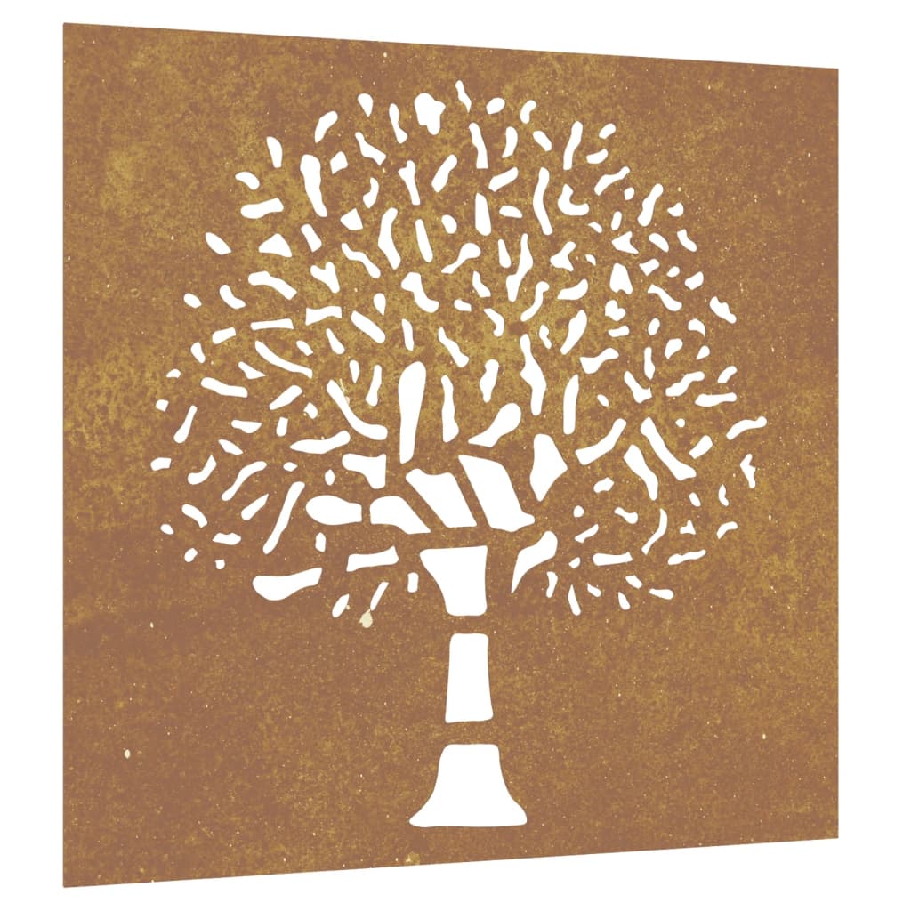vidaXL Décoration murale jardin 55x55 cm acier corten design d'arbre