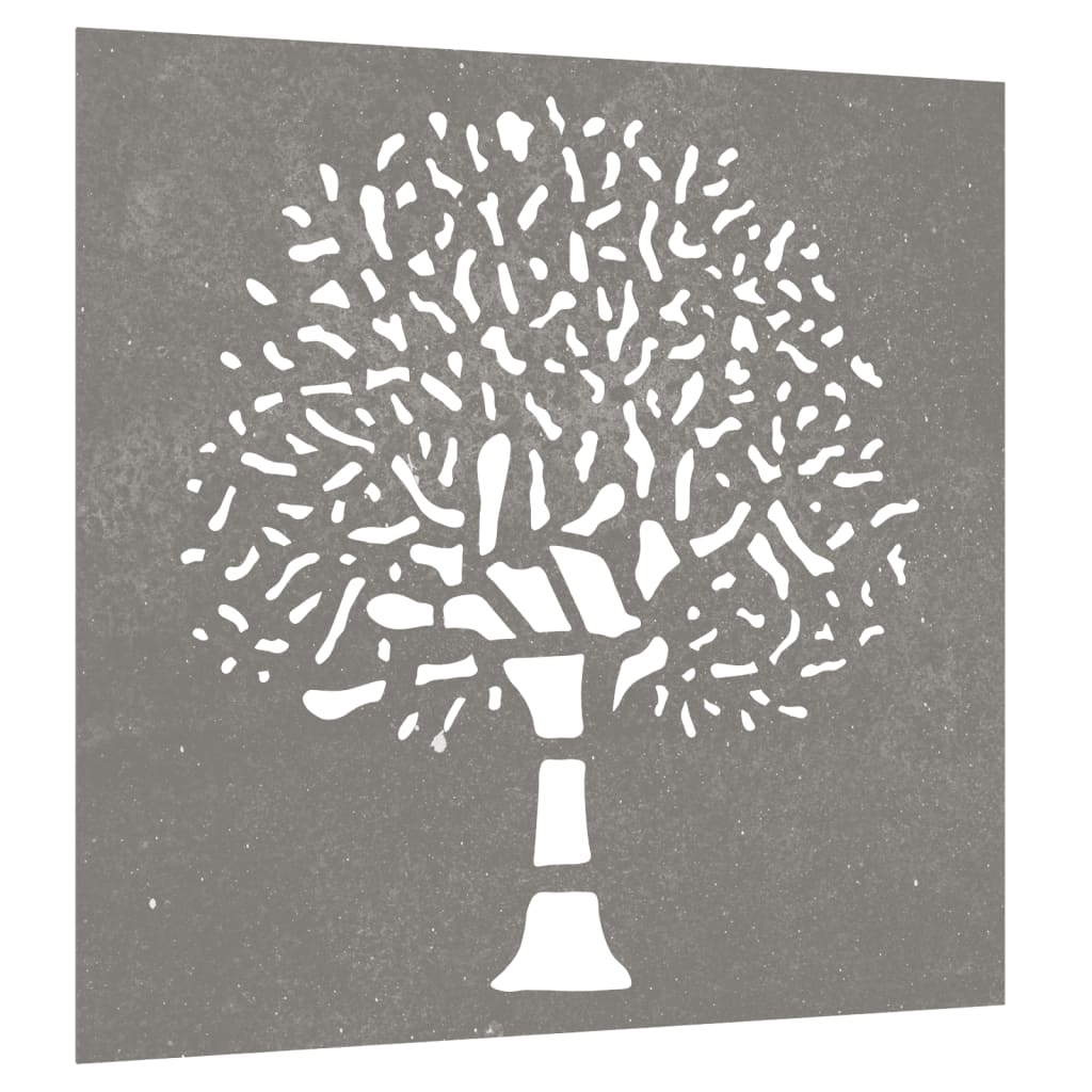 vidaXL Décoration murale jardin 55x55 cm acier corten design d'arbre