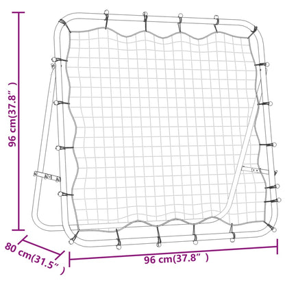 vidaXL Filet de rebond de football réglable 96x80x96 cm acier et PE