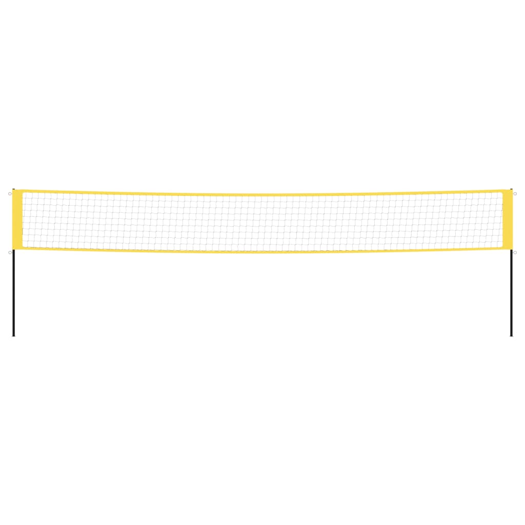 vidaXL Filet de badminton jaune et noir 600x155 cm tissu PE