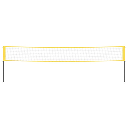 vidaXL Filet de badminton jaune et noir 600x155 cm tissu PE
