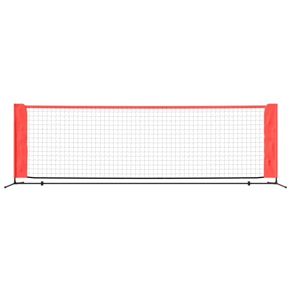 vidaXL Filet de tennis Noir et rouge 300x100x87 cm Polyester