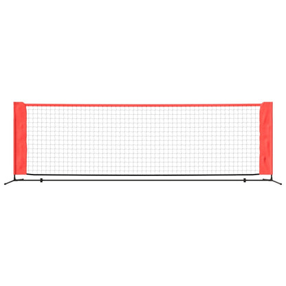 vidaXL Filet de tennis Noir et rouge 300x100x87 cm Polyester