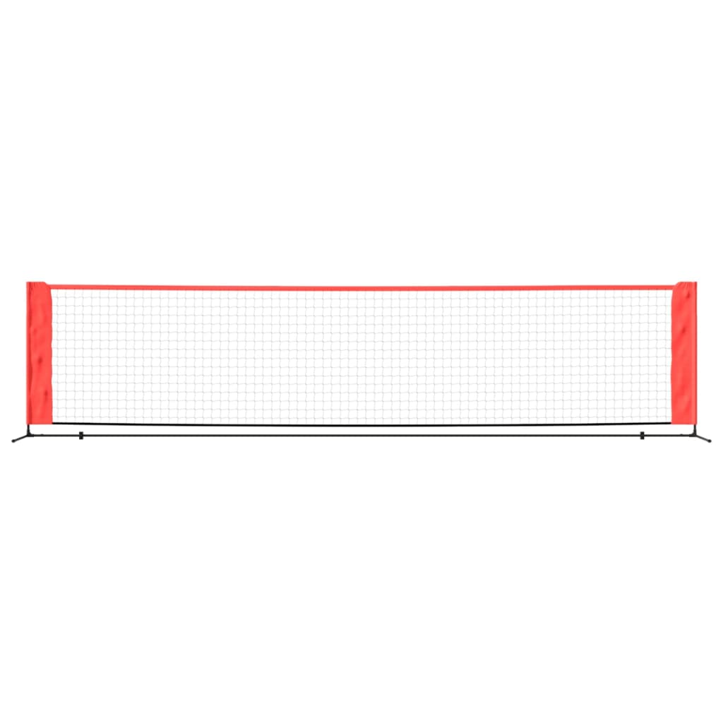 vidaXL Filet de tennis Noir et rouge 400x100x87 cm Polyester