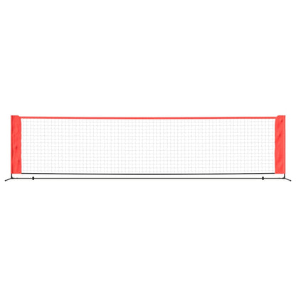 vidaXL Filet de tennis Noir et rouge 400x100x87 cm Polyester