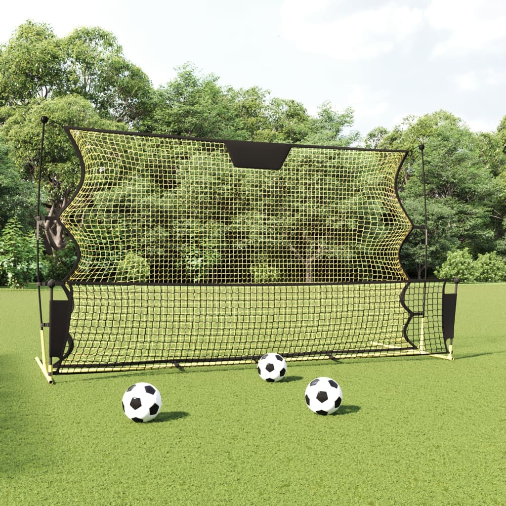 vidaXL Filet de rebond de football noir/jaune 183x85x120 cm polyester