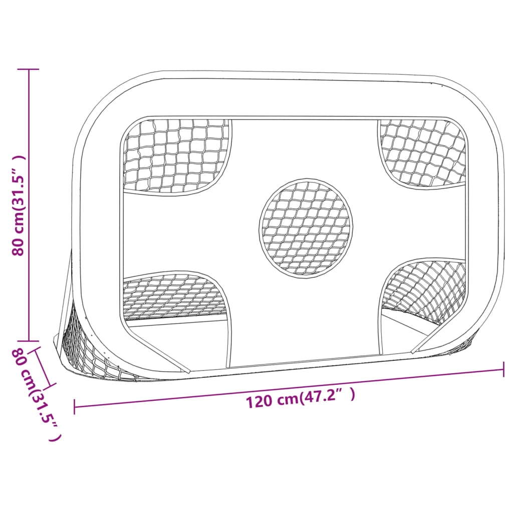 vidaXL Filet de but de football avec cible 120x80x80 cm polyester