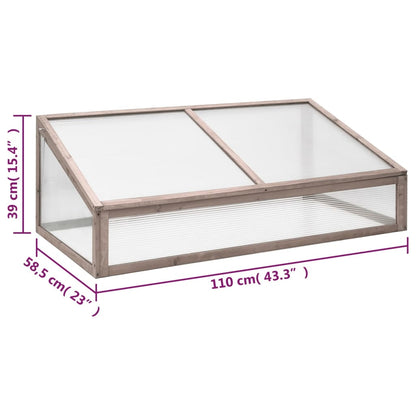 vidaXL Serre Gris 110x58,5x39 cm Bois de sapin