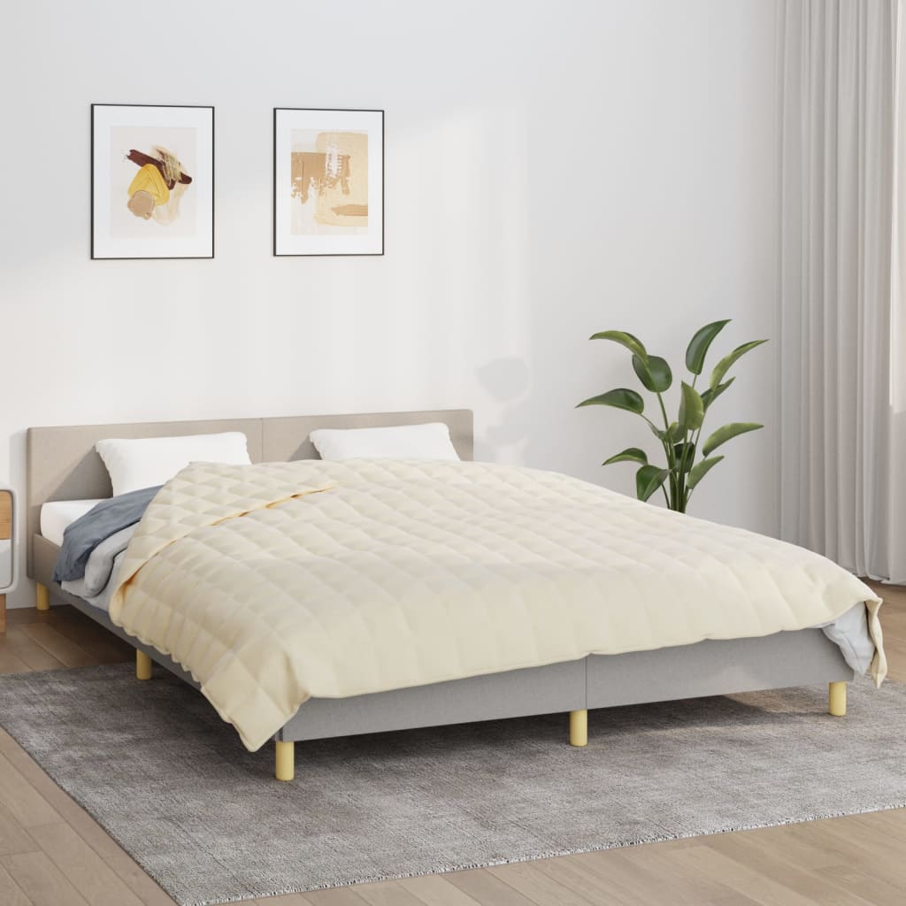 vidaXL Couverture lestée Crème clair 200x220 cm 13 kg Tissu
