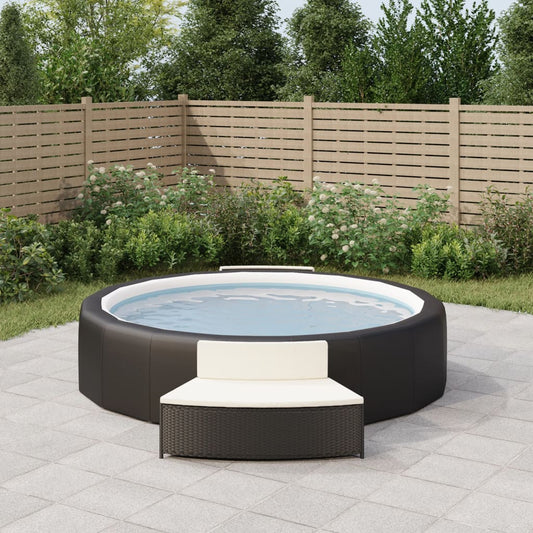 vidaXL Bancs de spa avec coussins 2 pcs noir résine tressée