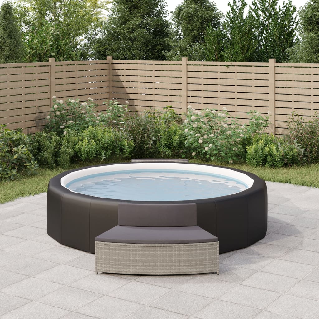 vidaXL Bancs de spa avec coussins 2 pcs gris résine tressée