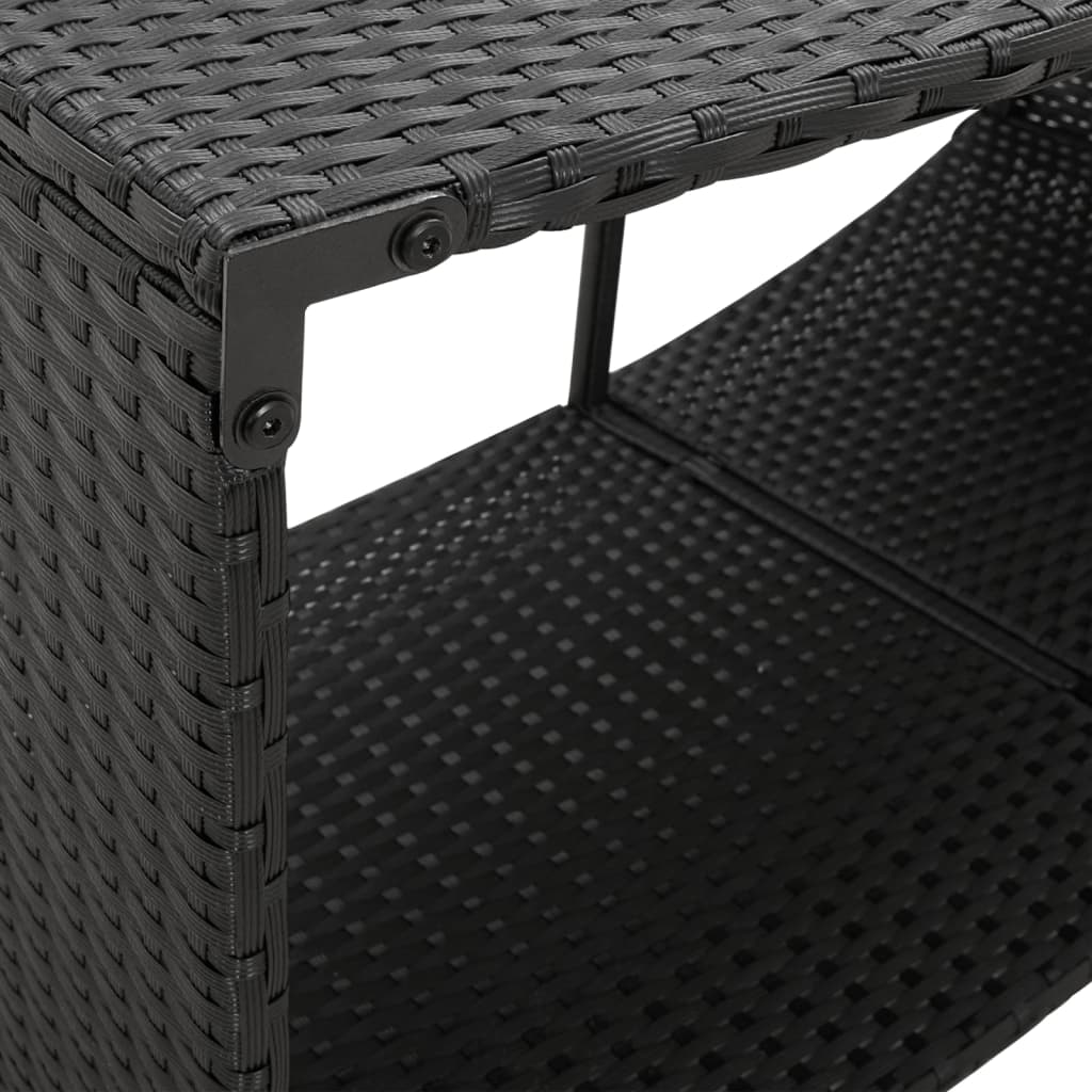 vidaXL Étagères de rangement 2 pcs noir résine tressée
