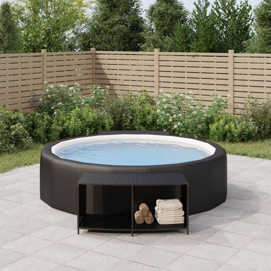 vidaXL Étagères de rangement 2 pcs noir résine tressée