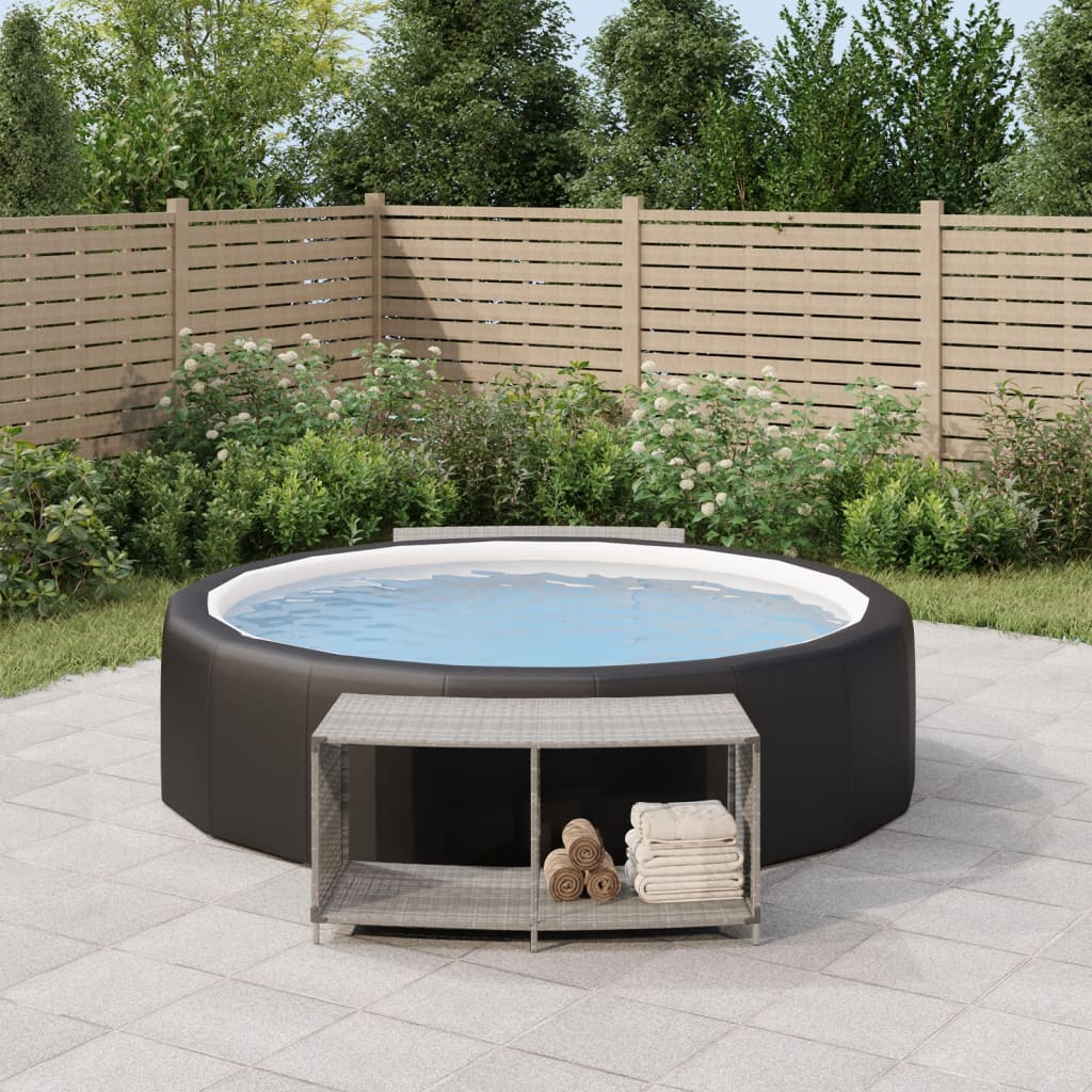 vidaXL Étagères de rangement 2 pcs gris résine tressée