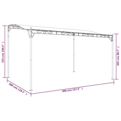 vidaXL Auvent anthracite 4x3 m 180 g/m² tissu et acier