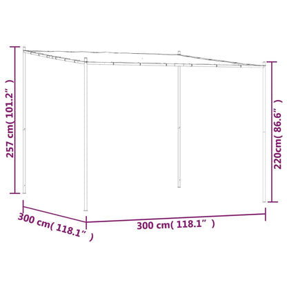 vidaXL Belvédère blanc 3x3 m 180 g/m² tissu et acier