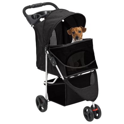 vidaXL Poussette pour chien pliante Noir 80x46x98 cm Tissu Oxford