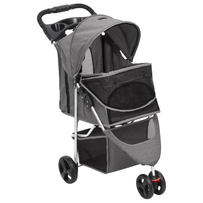 vidaXL Poussette pour chien pliante Gris 80x46x98 cm Tissu Oxford